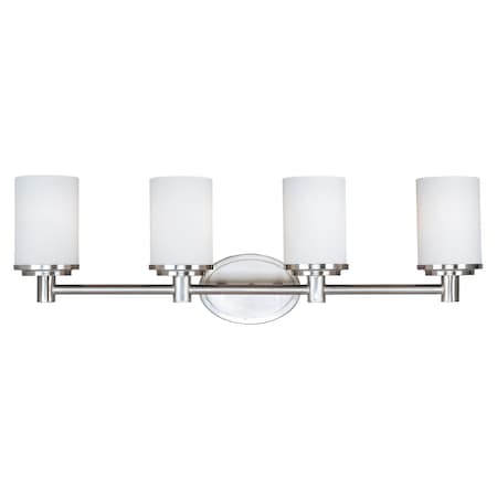 Maxim Lighting Cylinder 4-Light 29" Wide Satin Nickel Vanity Light 9054SWSN